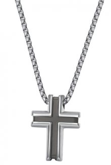 Brosway Pánský ocelový náhrdelník s křížkem District BIT02