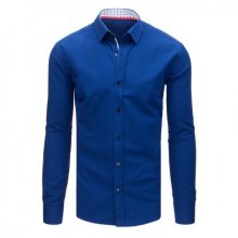 Pánská ELEGANT košile s kontrastním vnitřním límečkem modrá