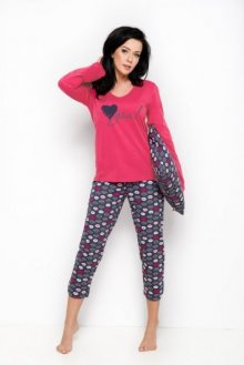 Taro Felicja 2227 Dámské pyžamo XL grafitová-světle růžová