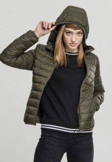 Urban Classics Ladies Basic Hooded Down Jacket darkolive - 4XL