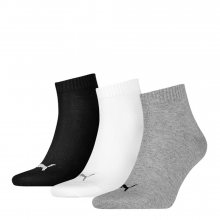 Blancheporte Kotníkové ponožky Quarter Puma, 3 páry, šedé, bílé, černé bílá+šedá+černá 35/38