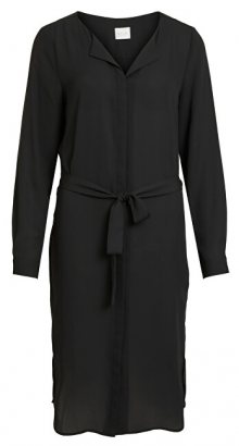 Vila Dámské šaty VILUCY L/S LONG SHIRT DRESS - FAV NX Black 34