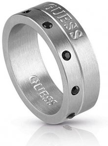 Guess Pánský prsten s černými kamínky UMR28002 60 mm