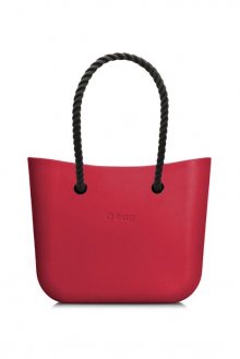O bag  růžové MINI kabelka Ciliegia s černými dlouhými provazy