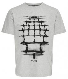 ONLY&SONS Pánské triko ONSFOOSBALL SS TEE Light Grey Melange S