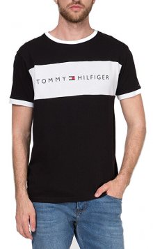 Tommy Hilfiger Pánské triko Cn Ss Tee Logo Flag UM0UM01170-990 Black M