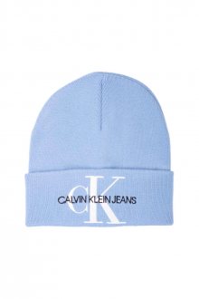Calvin Klein světle modrá unisex čepice J Basic Women Knitted Beanie Silver Lake Blue