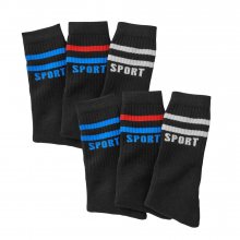 Blancheporte Sportovní ponožky, sada 6 párů černá 39/42