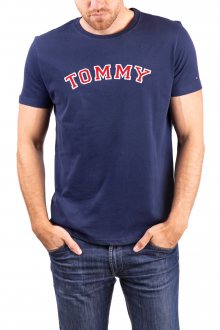 Tommy Hilfiger modré pánské tričko CN SS Tee Logo - S