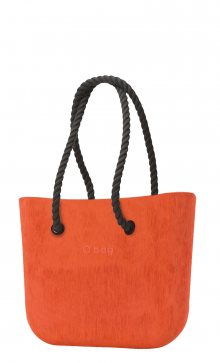 O bag kabelka Brush Arancione s černými dlouhými provazy