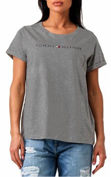 Tommy Hilfiger Dámské triko Rn Tee Ss Logo UW0UW01618-091 Dark Grey Htr S