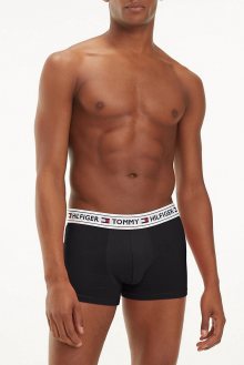 Tommy Hilfiger černé pánské boxerky Trunk s bílou širokou gumou - L