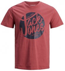 Jack&Jones Pánské triko JORAUTUMN FADED LOGO TEE SS CREW NECK Brick Red L