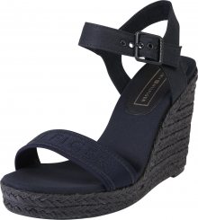 TOMMY HILFIGER Páskové sandály \'COLORFUL TOMMY WEDGE SANDAL\' tmavě modrá