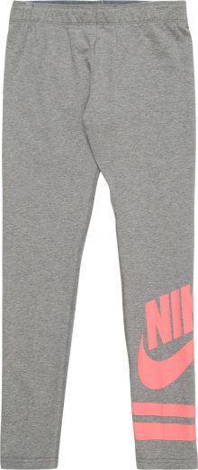 Nike Sportswear Legíny šedý melír / korálová