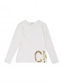 Calvin Klein Jeans Tričko zlatá / bílá