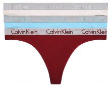 Calvin Klein barevný 3 pack tang Thong se stříbrnou gumou - XS
