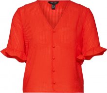 NEW LOOK Halenka \'T FRIEDA GINGHAM FRILL SLV SHELL\' červená