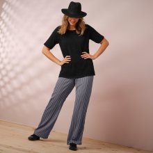 Blancheporte Pruhované kalhoty s pružným pasem šedá/antracitová 42
