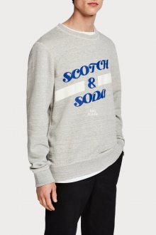 Scotch & Soda šedá pánská mikina Logo Art - M
