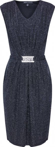 Mela London Společenské šaty \'GLITZ BELTED DRESS\' černá / stříbrná