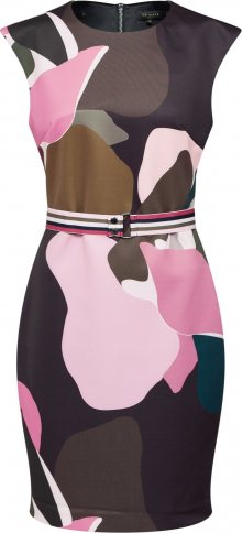 Ted Baker Pouzdrové šaty \'Ginina\' tmavě hnědá / mix barev / starorůžová