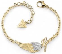 Guess Pozlacený náramek s andělským křídlem UBB29086-S