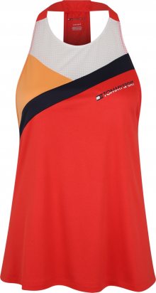 Tommy Sport Sportovní top \'BLOCKED HIGH NECK TA\' oranžově červená / bílá