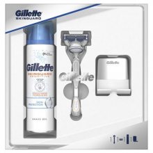 Gillette holící strojek + 1 náhradní hlavice + Skinguard gel 200 ml + stojánek dárková sada