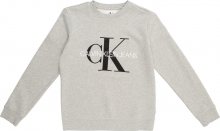 Calvin Klein Jeans Mikina šedý melír / černá / bílá