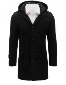 Buďchlap Černý pánský kabát s kapucí