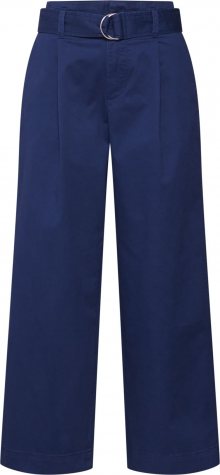 GAP Kalhoty se sklady v pase \'V-HI-RISE BELTED WIDE LEG\' námořnická modř