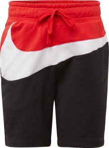 Nike Sportswear Kalhoty červená / černá / bílá