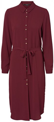 Vero Moda Dámské šaty VMSASHA SHIRT L/S DRESS COLOR Port Royale XS