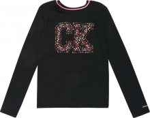 Calvin Klein Jeans Tričko \'FLORAL VARSITY LS T\' černá