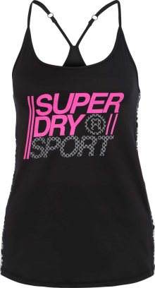 Superdry Sportovní top pink / černá