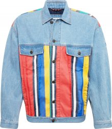 Tommy Jeans Přechodná bunda modrá džínovina / mix barev
