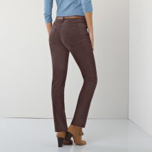 Blancheporte Rovné manšestrové kalhoty čokoládová 36