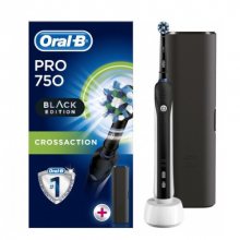Oral B Elektrický zubní kartáček Pro 750 CrossAction Black + cestovní pouzdro