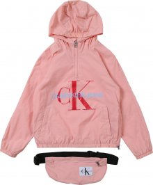 Calvin Klein Jeans Svetr \'CK PACKABLE ANORAK WITH BUMBAG\' růžová / červená