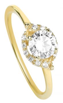 Brilio Okouzlující zásnubní prsten ze žlutého zlata 229 001 00804 49 mm