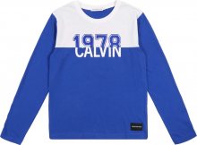 Calvin Klein Jeans Tričko \'COLOUR BLOCK 1978\' modrá / bílá