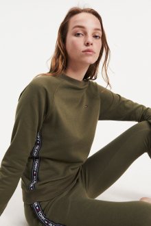 Tommy Hilfiger khaki mikina CN Top LS HWK - XS