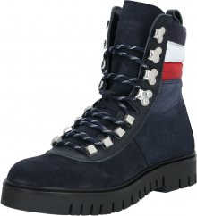 Tommy Jeans Šněrovací boty \'PADDED NYLON LACE UP BOOT\' tmavě modrá / červená / přírodní bílá