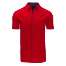 Pánská košile elegantní s krátkým rukávem červená