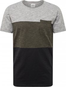 EDC BY ESPRIT Tričko šedá / khaki / černá