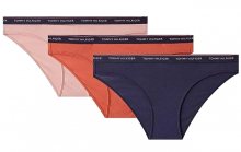 Tommy Hilfiger Sada dámských kalhotek 3P Bikini UW0UW00043-077 Rose Tan/Mecca Orange/Navy Blazer S