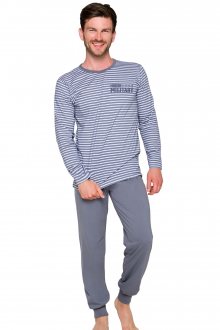 Pánské pyžamo Taro Max 372 šedé | šedá | L