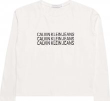 Calvin Klein Jeans Tričko \'TRIPLE LOGO LS T-SHI\' bílá