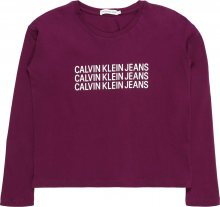 Calvin Klein Jeans Tričko \'TRIPLE LOGO LS T-SHI\' fialová